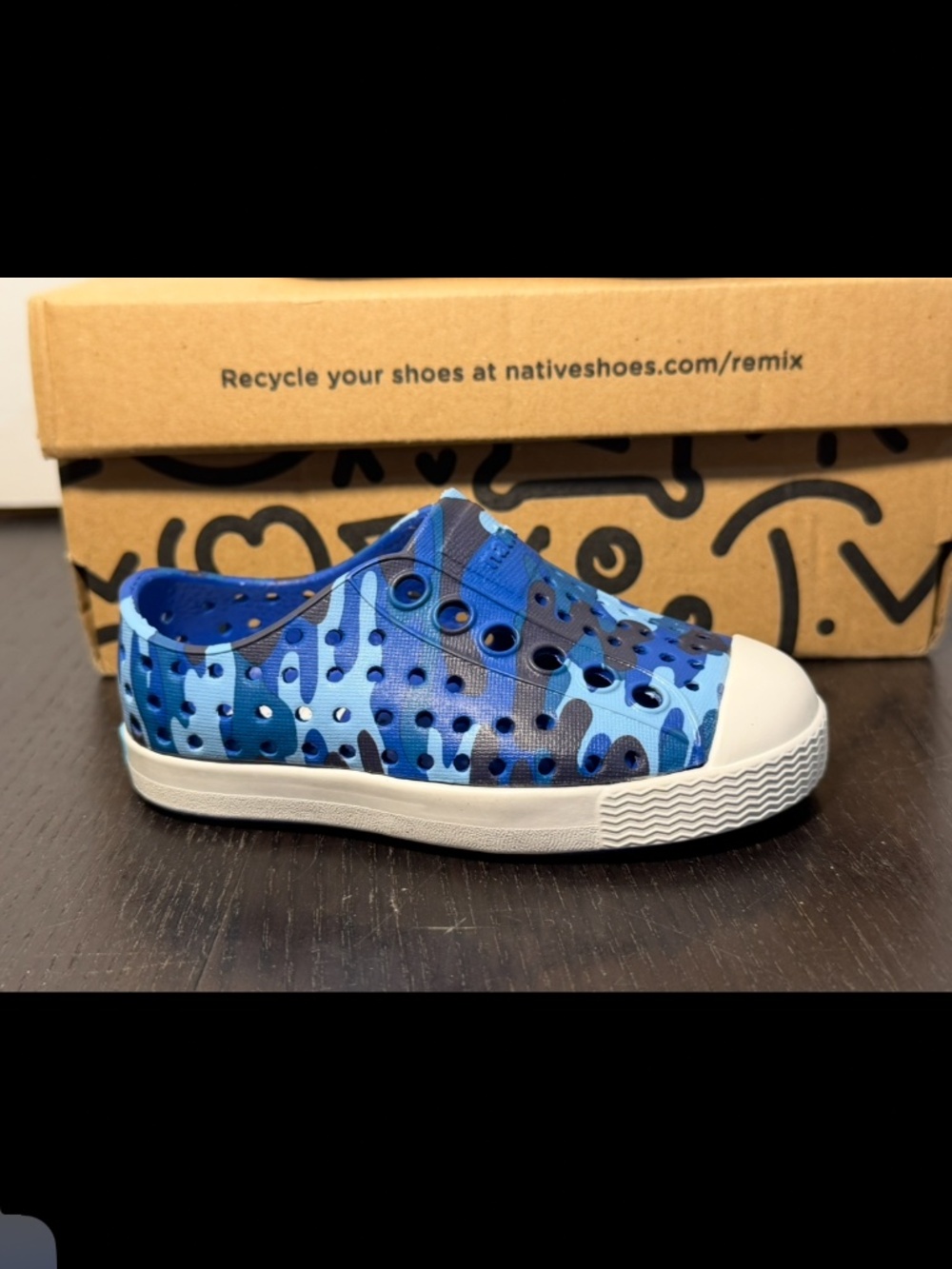 Native Jefferson Print Shoes Sky Camo/Blue/White Little Kid/Toddler US C4/EU 19